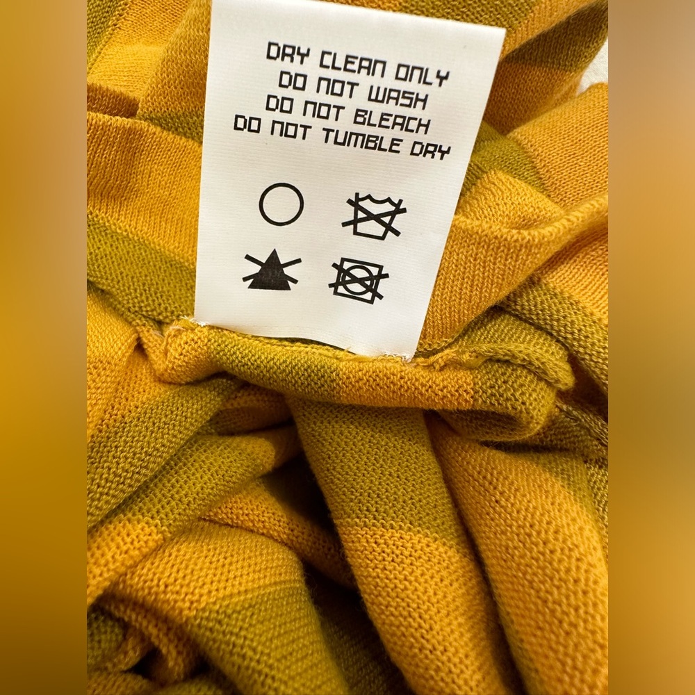 Anthropologie Mustard and Orange Striped Crew Neck Sweater - Picture 2 of 7